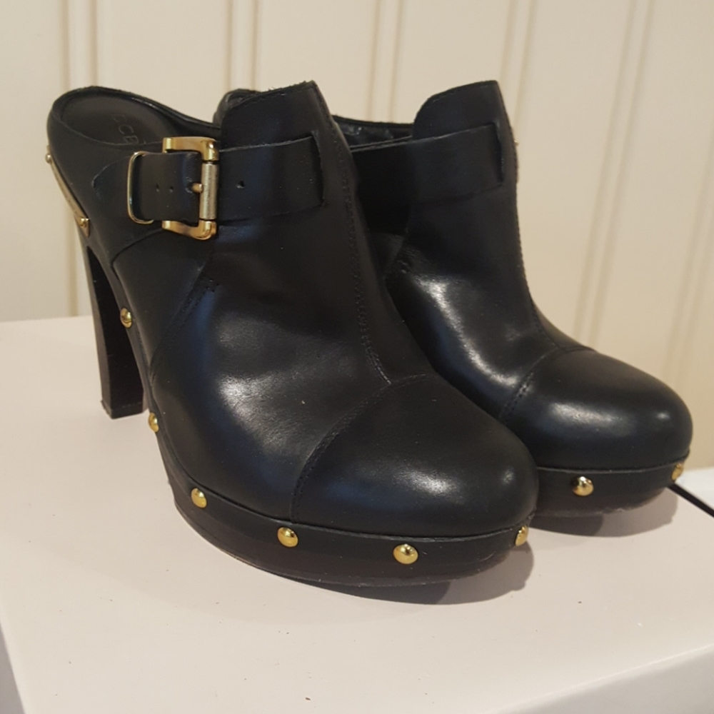 BCBGeneration Black Heeled Mules